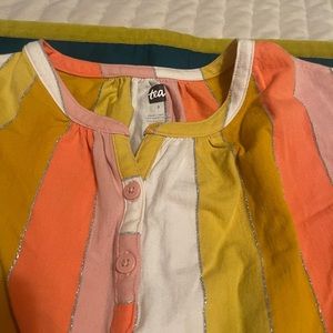 Shirt dress with silver trim side split